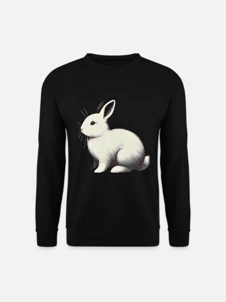 Minimalistische weiße KaninchensilhouetteMinimalistisches Weiß - Unisex Pullover - Schwarz