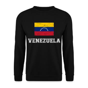 Venezuela Flagge Bolivar Santiago Chávez Geschenk - Unisex Pullover - Schwarz - Vorne - Alina (178cm) & Michal (187cm)