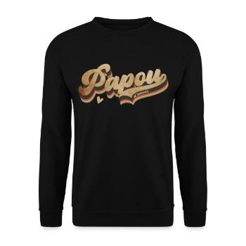 Vintage Papua Love - Unisex Pullover - Schwarz - Vorne - Alina (178cm) & Michal (187cm)