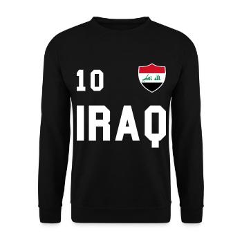 Iraq Flag Football Team Fan Volley Gift - Unisex Sweatshirt - black - Front - Alina (178cm) & Michal (187cm)
