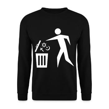 La religion des ordures sauve la planète - Sweat-shirt Unisexe - noir - Devant - Alina (178cm) & Michal (187cm)