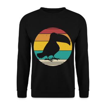 Vintage Tukan - Unisex Pullover - Schwarz - Vorne - Alina (178cm) & Michal (187cm)