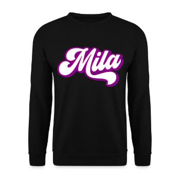 Mila | Farben änderbar - Unisex Pullover - Schwarz - Vorne - Alina (178cm) & Michal (187cm)