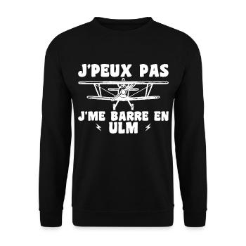 Flugzeug Humor Ulm - Unisex Pullover - Schwarz - Vorne - Alina (178cm) & Michal (187cm)