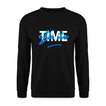 It's Show Time Blue Graffiti Basketball - Unisex Sweatshirt - black - Front - Alina (178cm) & Michal (187cm)