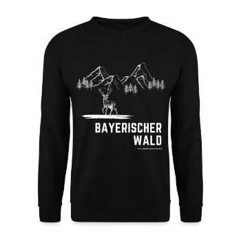 Bayerischer Wald: Liebe zur Natur in Schwarz-Weiß - Unisex Pullover - Schwarz - Vorne - Alina (178cm) & Michal (187cm)