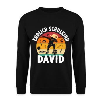 Finally Schoolchild David Dabbing Student - Unisex Sweatshirt - black - Front - Alina (178cm) & Michal (187cm)