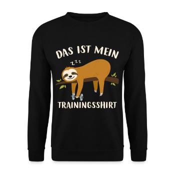 Chemise d’entraînement de paresseux - Sweat-shirt Unisexe - noir - Devant - Alina (178cm) & Michal (187cm)