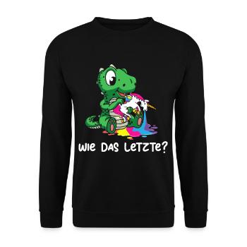 Drachen Wie Das Letzte Drache frisst Einhorn - Unisex Pullover - Schwarz - Vorne - Alina (178cm) & Michal (187cm)