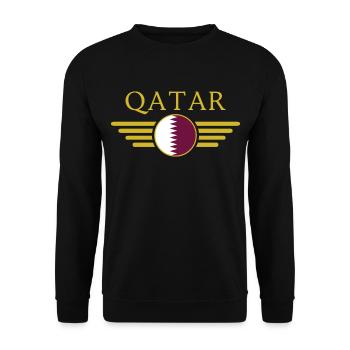I Love Qatar, Elegance Style Design T-Shirt - Unisex Sweatshirt - black - Front - Alina (178cm) & Michal (187cm)
