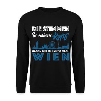 Vienna Shirt - They're right in my head - Gift - Unisex Sweatshirt - black - Front - Alina (178cm) & Michal (187cm)