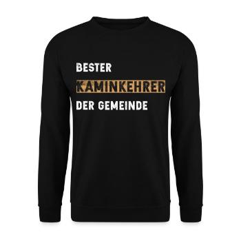 Kaminkehrer, Schornsteinfeger, Kaminfeger Geschenk - Unisex Pullover - Schwarz - Vorne - Alina (178cm) & Michal (187cm)