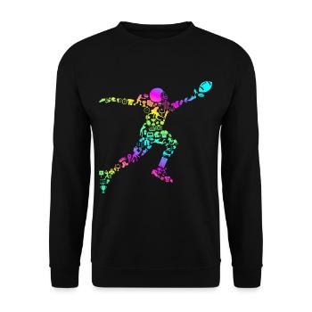 Football Retro Calligram Team Sport Love Football - Unisex Sweatshirt - black - Front - Alina (178cm) & Michal (187cm)