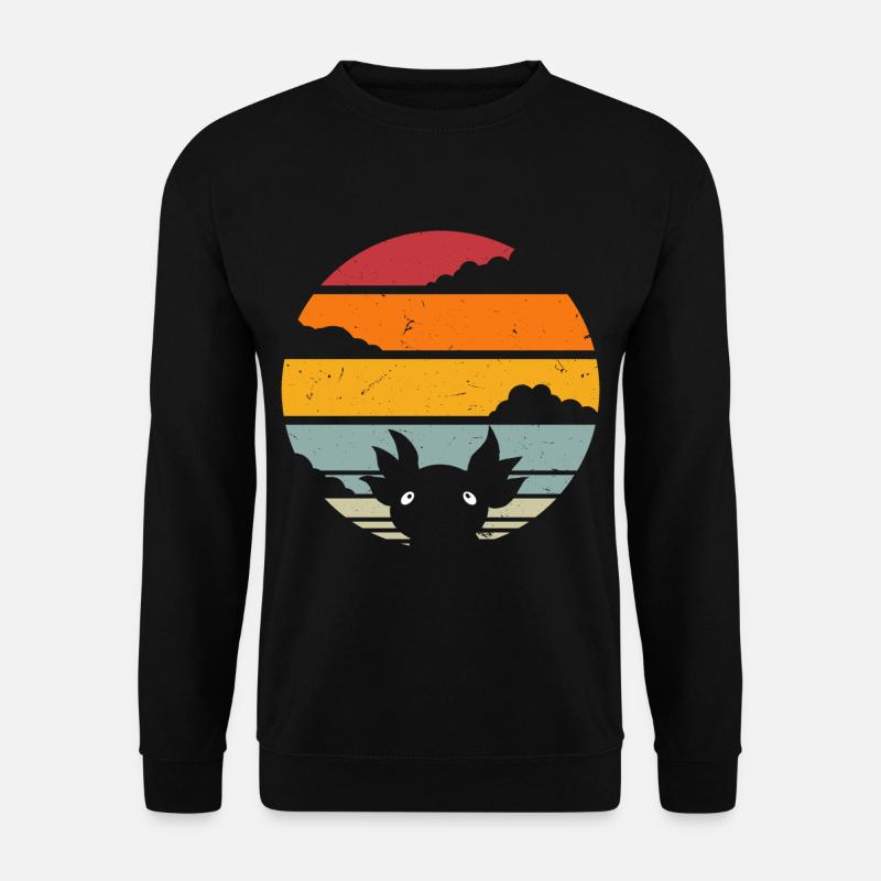 Retro Vintage Axolotl - Unisex Pullover - Schwarz