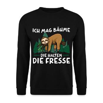 I like trees that keep their mouths shut - Unisex Sweatshirt - black - Front - Alina (178cm) & Michal (187cm)