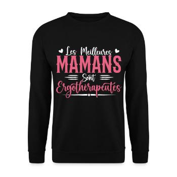 Die besten Mütter sind Ergotherapeuten - Unisex Pullover - Schwarz - Vorne - Alina (178cm) & Michal (187cm)