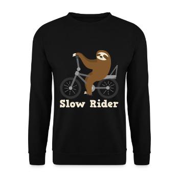 Slow Rider Vélo Paresseux Randonnée à vélo - Sweat-shirt Unisexe - noir - Devant - Alina (178cm) & Michal (187cm)