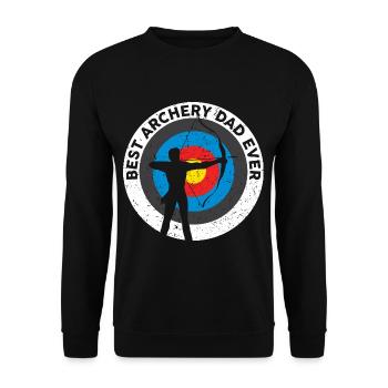 Best Archery Dad Ever Archer Papa Father's Day - Unisex Sweatshirt - black - Front - Alina (178cm) & Michal (187cm)