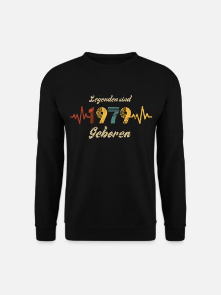 Geburtstag Baujahr 1979 Herzschlag Vintage Spruch - Unisex Pullover - Schwarz