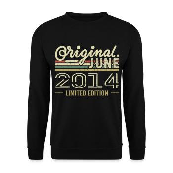 Juin 2014 Anniversaire Juin 2014 - Né en Juin 2014 - Sweat-shirt Unisexe - noir - Devant - Alina (178cm) & Michal (187cm)