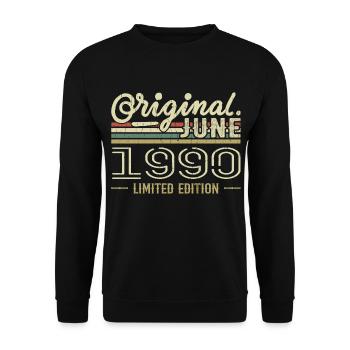 Juin 1990 Anniversaire Juin 1990 - Né en Juin 1990 - Sweat-shirt Unisexe - noir - Devant - Alina (178cm) & Michal (187cm)