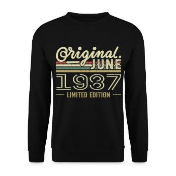 Juin 1987 Anniversaire Juin 1987 - Né en Juin 1987 - Sweat-shirt Unisexe - noir - Devant - Alina (178cm) & Michal (187cm)