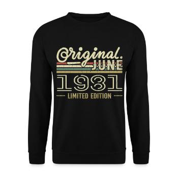Juni 1981 Geburtstag Juni 1981 - geboren im Juni 1981 - Unisex Pullover - Schwarz - Vorne - Alina (178cm) & Michal (187cm)