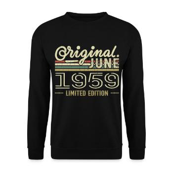 Juni 1959 Geburtstag Juni 1959 - geboren im Juni 1959 - Unisex Pullover - Schwarz - Vorne - Alina (178cm) & Michal (187cm)