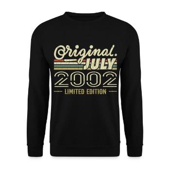 Juli 2002 Original Geburtstagsgeschenk 2002 - Unisex Pullover - Schwarz - Vorne - Alina (178cm) & Michal (187cm)