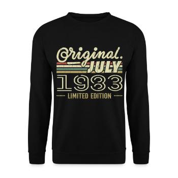 Juli 1983 Originales Geburtstagsgeschenk 1983 - Unisex Pullover - Schwarz - Vorne - Alina (178cm) & Michal (187cm)