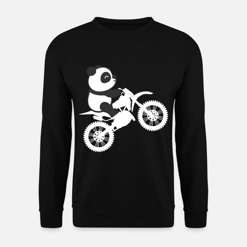 Panda Riding Motocross - Unisex Sweatshirt - black
