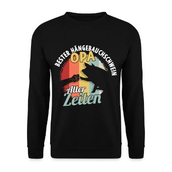Best pot-bellied pig grandpa ever - Unisex Sweatshirt - black - Front - Alina (178cm) & Michal (187cm)