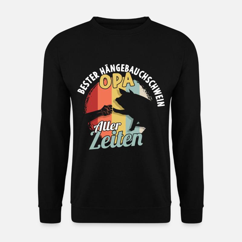 Bester Hängebauchschwein Opa Aller Zeiten - Unisex Pullover - Schwarz