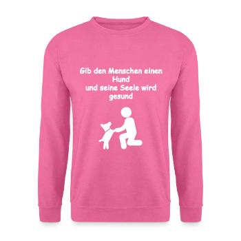 Hund & Mensch / Hundehalter Geschenkidee - Unisex Pullover - Pink - Vorne