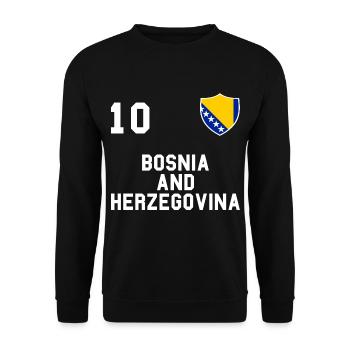 Bosnia and Herzegovina flag football gift - Unisex Sweatshirt - black - Front - Alina (178cm) & Michal (187cm)