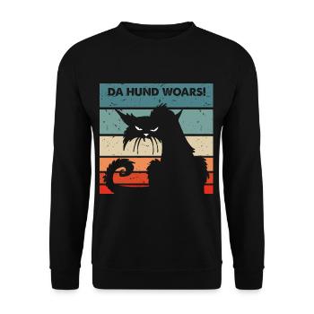 Da Hund Woars Nicht meine Schuld Katze - Unisex Pullover - Schwarz - Vorne - Alina (178cm) & Michal (187cm)