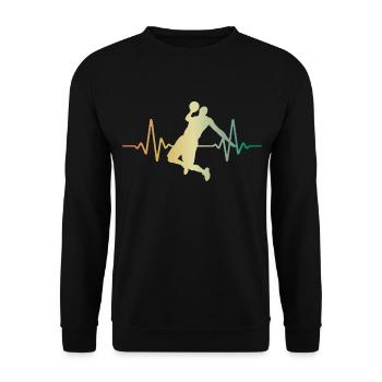 Heartbeat Basketball Pulse ECG - Unisex Sweatshirt - black - Front - Alina (178cm) & Michal (187cm)