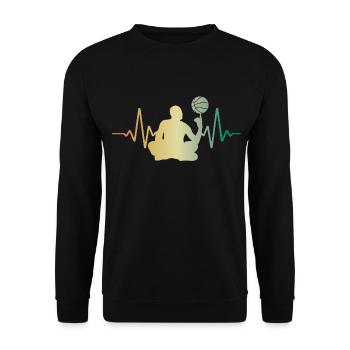 Heartbeat Basketball Pulse ECG - Unisex Sweatshirt - black - Front - Alina (178cm) & Michal (187cm)