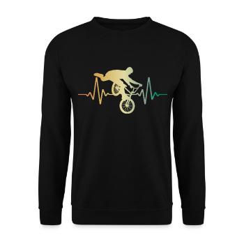 Heartbeat BMX Heart Rate ECG - Unisex Sweatshirt - black - Front - Alina (178cm) & Michal (187cm)
