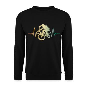 Heartbeat BMX Pulse ECG - Unisex Sweatshirt - black - Front - Alina (178cm) & Michal (187cm)