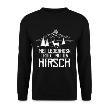 Mei Lederhosn trogt no da deer costume - Unisex Sweatshirt - black - Front - Alina (178cm) & Michal (187cm)