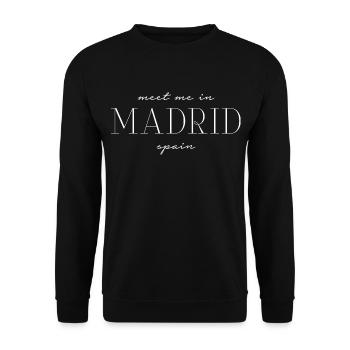 Madrid, Espagne Style Desing T-shirt - Sweat-shirt Unisexe - noir - Devant - Alina (178cm) & Michal (187cm)