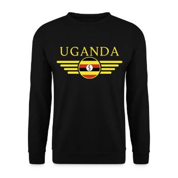 Ich liebe Uganda, Eleganz Stil Design T-Shirt - Unisex Pullover - Schwarz - Vorne - Alina (178cm) & Michal (187cm)