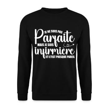 I'm not perfect, I'm a nurse - Unisex Sweatshirt - black - Front - Alina (178cm) & Michal (187cm)