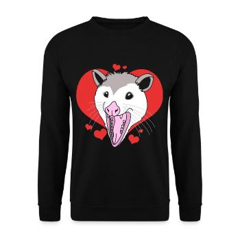 Opossum Possum - Unisex Sweatshirt - black - Front - Alina (178cm) & Michal (187cm)