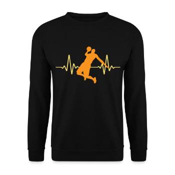 Heartbeat Basketball Pulse ECG | Colors can be changed - Unisex Sweatshirt - black - Front - Alina (178cm) & Michal (187cm)