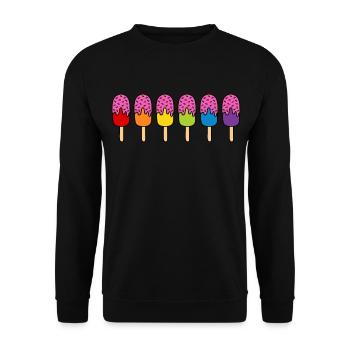 ICE CREAM Rainbow LGBTQ+ Chocolate Ice Cream Pride Month - Unisex Sweatshirt - black - Front - Alina (178cm) & Michal (187cm)