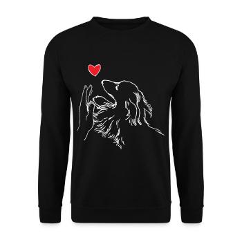 Cœur de teckel Main Teckel High Five - Sweat-shirt Unisexe - noir - Devant - Alina (178cm) & Michal (187cm)