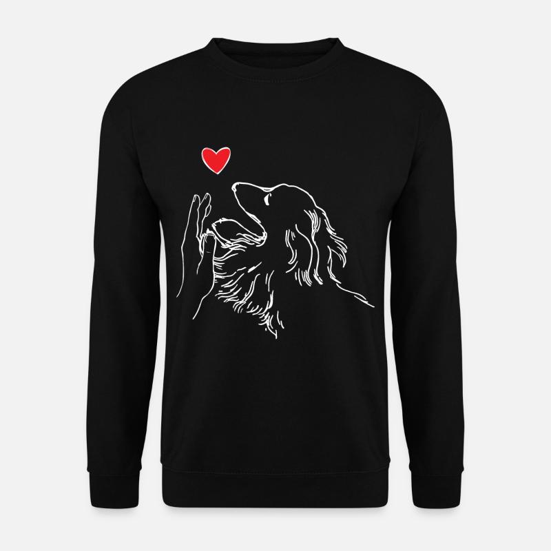 Dachshund Heart Hand Dachshund High Five - Unisex Pullover - Schwarz