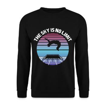 The Sky is No Limit Trampoline - Unisex Sweatshirt - black - Front - Alina (178cm) & Michal (187cm)